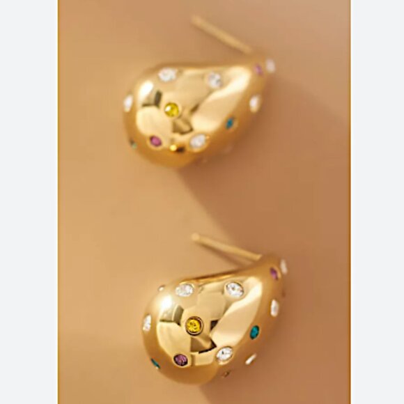 NEW~ Anthropologie Adina Eden Colorful Teardrop Stud Earrings - Picture 12 of 12